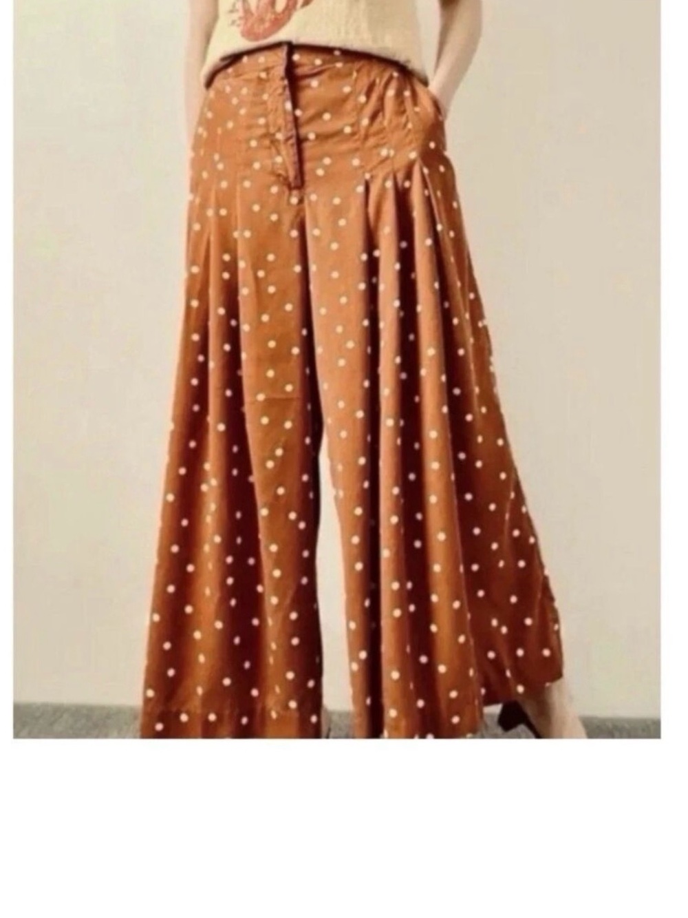 Pleated Wide Leg Pant- Anthropologie